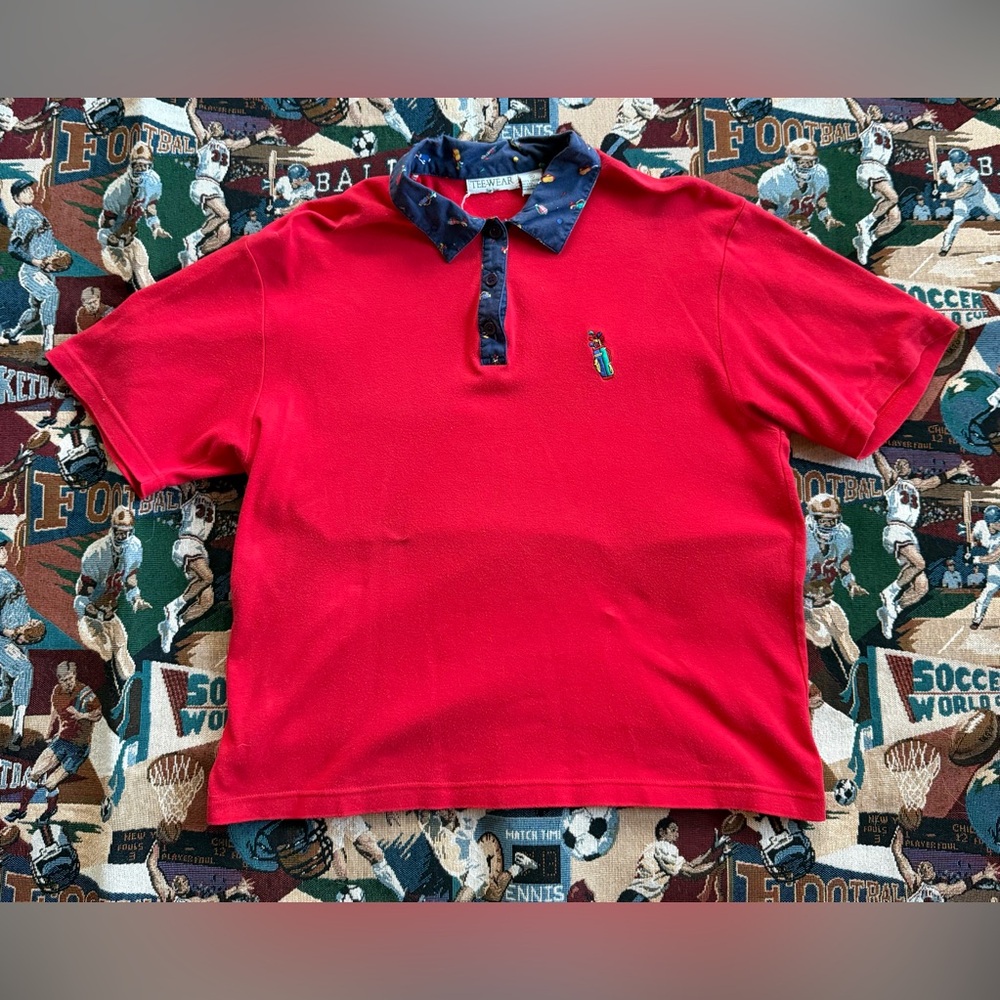 Vintage 90s Women’s Tee-Wear Red Golf Polo